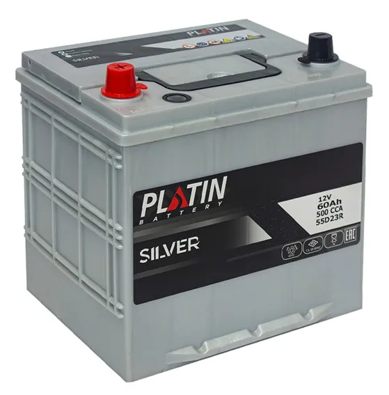 60AH 55D23R CCA500 PLATIN + -